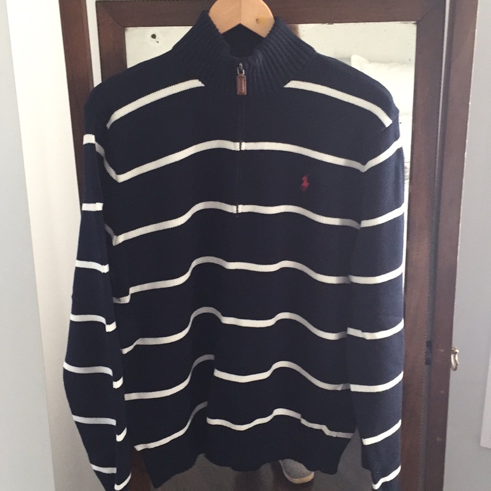 Ralph Lauren Quarter zip cotton sweater size L